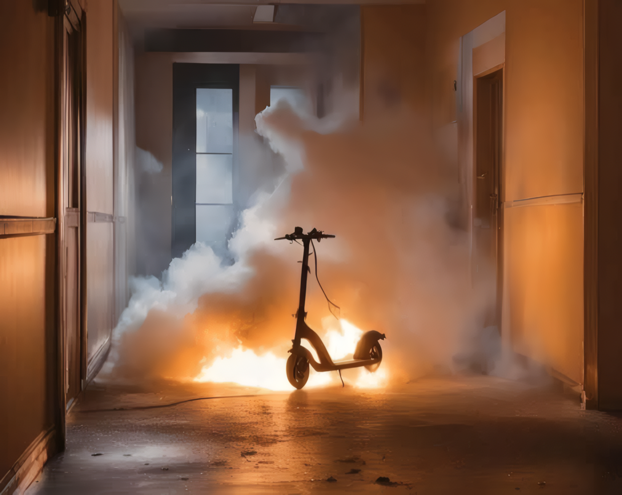 Départ de feu causé par une batterie de trottinette électrique